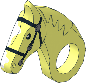 ~Animal Horse Poseable Head Left with Black Bridle and White Blaze Pattern