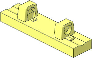 Hinge Tile  1 x  4 Locking with 2 Single Fingers on Top with Double Lock