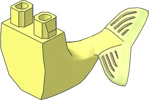 Minifig Hips Mermaid Tail Sitting with Yellowish Green Fluke Pattern