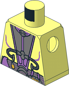 Minifig Torso with SW Medium Lavender and Metallic Silver Utility Gear Pattern