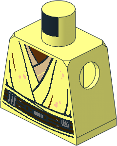 Minifig Torso with SW Layered Shirt, Dark Brown Belt and Light Nougat Spots Pattern