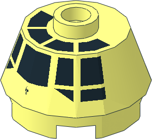 Cone 2 x  2 Truncated with Black Millennium Falcon Cockpit Pattern