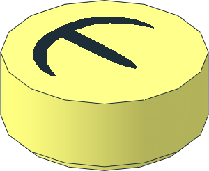 Tile  1 x  1 Round with Curved Black Lines Pattern