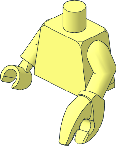 Minifig Torso with Arms, Right Hand and Left Crab Claw Hand