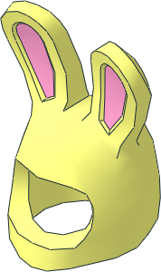 Minifig Headdress Rabbit with Bright Pink Inner Ear Pattern