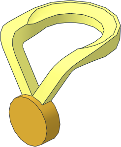 Minifig Neckwear Ribbon with Medal Gold Pattern