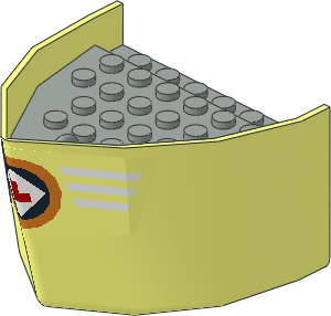 Boat Section Bow  6 x  8 x  3.333 with Light Grey Deck with Red "L" Ship Emblem Sticker