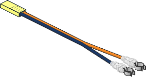 | Circuit Cubes Twin Cable 13L with Two Pole Clips with Orange and Dark Blue Wires Pattern