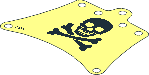 Sail 12 x 10 Trapezoidal with Black Skull and Crossbones Pattern