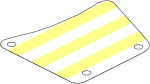 Sail 11 x  9 Trapezoidal with Stripes on White Background Pattern