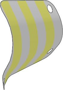 Sail 11 x  9 Trapezoidal with Stripes on White Background Pattern (Formed Shape 2)