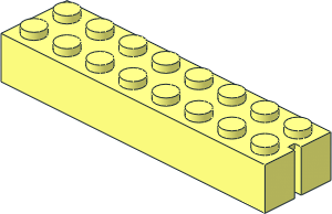 Mursten Brick  2 x  8 with 1 Slot