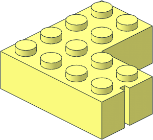 Mursten Brick  4 x  4 Corner with 1 Slot Right