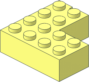 Mursten Brick  4 x  4 Corner with 1 Slot Left