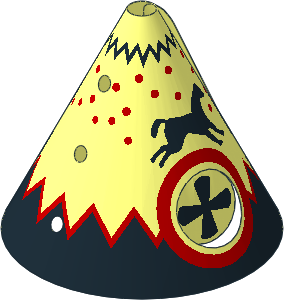 Sheet Fabric Tepee Cover with Black Edge and Horses Pattern (Formed)