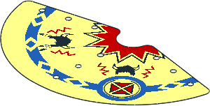 Sheet Fabric Tepee Cover with Buffalo Helmets Pattern