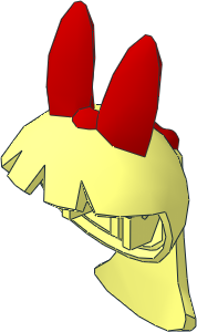 ~Minifig Hair Powerpuff Girls Blossom with Red Bowtie Pattern