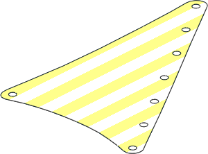 Sail 15 x 22 Triangular with Thin Stripes on White Background Pattern