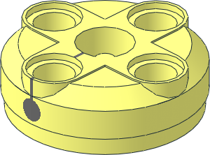 ~Electric Powered Up Small Angular Motor Drive Hub Rim with Dark Bluish Grey Pointer Pattern