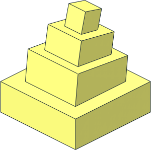 ~Minifig Hat Cuboid with 3 Sloped Steps