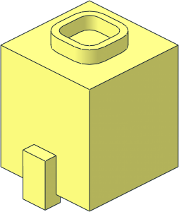 ~Minifig Head Cuboid with Raised Rectangle and Hollow Squared Stud