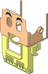 ~Electric Hub Mario Body Front and Light Nougat Head with Black Eyebrows Pattern