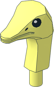 Animal Ostrich Head with Black Eye and Nostril Pattern