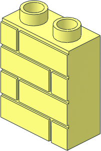 Duplo Brick  1 x  2 x  2 with Embossed Bricks