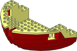 Boat Bow 16 x 12 x  5.333 with Red Bottom
