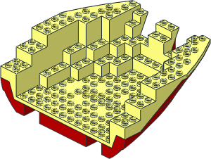 Boat Stern 16 x 14 x  5.333 with Red Bottom