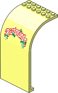 Panel  6 x  6 x  9 with Curved Top with "Ristorante" and White Stripes Sticker