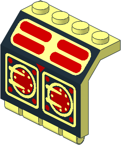 Hinge Panel  2 x  4 x  3.333 with Aquashark, Blue Outlines and Square Pattern