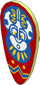 Minifig Shield Ovoid with Indigo Islanders Pattern