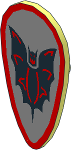 Minifig Shield Ovoid with Bat Pattern