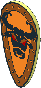Minifig Shield Ovoid with Bull Head Pattern