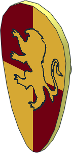 Minifig Shield Ovoid with Golden Lion Pattern