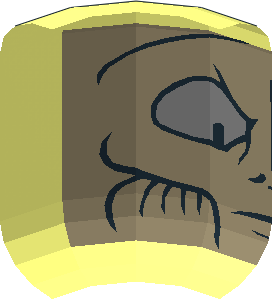 ~Minifig Head with Dark Tan Alien Face Pattern - Half