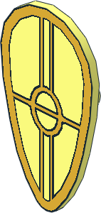 Minifig Shield Ovoid with SW Gungan Patrol Shield Pattern