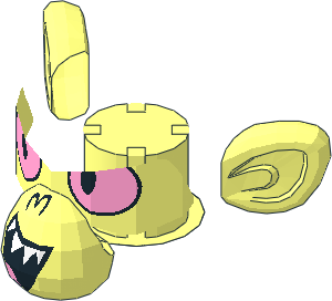 ~Minifig Head with Exaggerated Chimpanzee Features - Face with Mojo Jojo Pattern