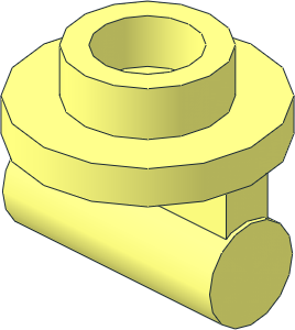 ~Plate  1 x  1 Round with Horizontal Handle Below (Obsolete)