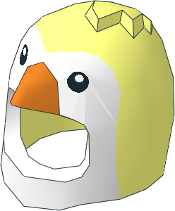 Minifig Headdress Bird with Penguin White Face and Orange Beak Pattern