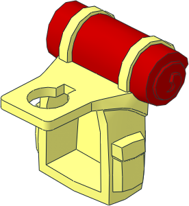 Minifig Backpack with Three Pouches and Red Bedroll Pattern