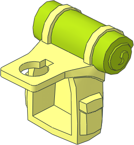 Minifig Backpack with Three Pouches and Lime Bedroll Pattern