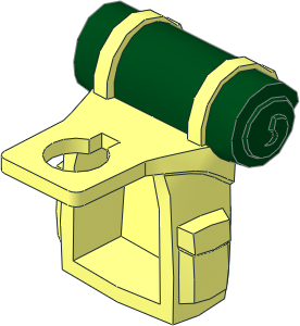 Minifig Backpack with Three Pouches and Dark Green Bedroll Pattern