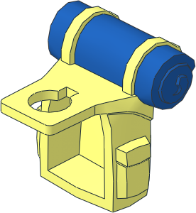 Minifig Backpack with Three Pouches and Blue Bedroll Pattern