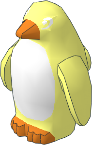 Animal Penguin with White Belly and Eyes and Orange Beak and Feet Pattern