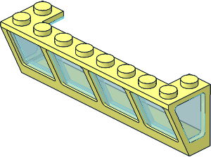 Window  2 x  8 x  2 Inverted Sloped with TransLightBlue Glass