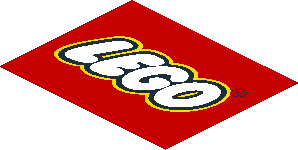Sticker  2.4 x  3.0 with Lego Logo with Closed "O"