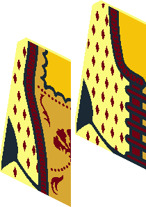 ~Minifig Torso with Gold and Dark Red Trim and Laces Pattern -  1/2