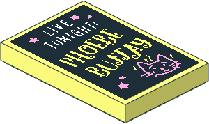 Tile  2 x  3 with White "LIVE TONIGHT" and Bright Light Yellow "PHOEBE BUFFAY" Sticker